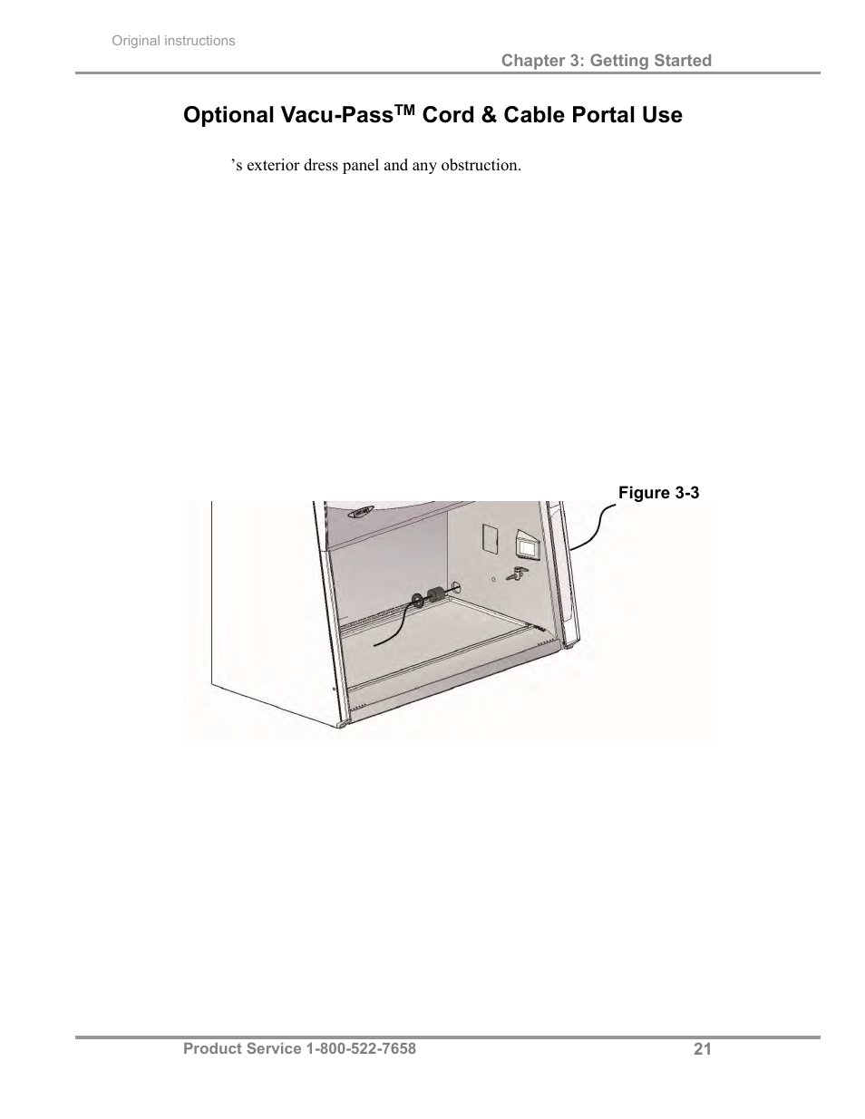 Optional vacu-pass, Cord & cable portal use | Labconco Biological Safety Cabinets 30468 Series User Manual | Page 27 / 71