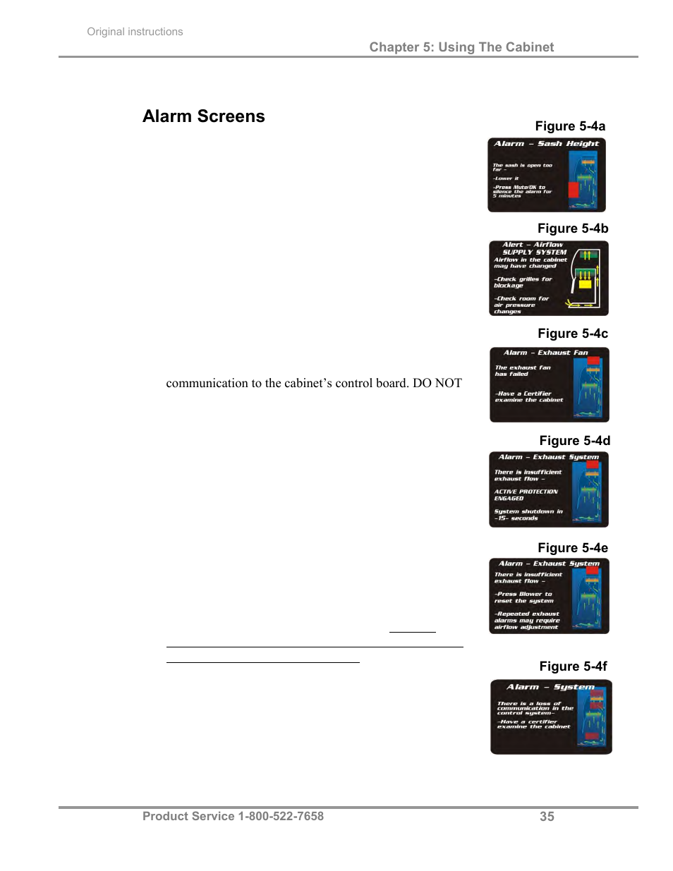 Alarm screens | Labconco Biological Safety Cabinets 30468 Series User Manual | Page 41 / 71