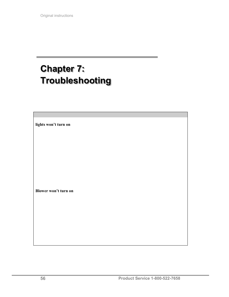 Chapter 7: troubleshooting | Labconco Biological Safety Cabinets 30468 Series User Manual | Page 62 / 71