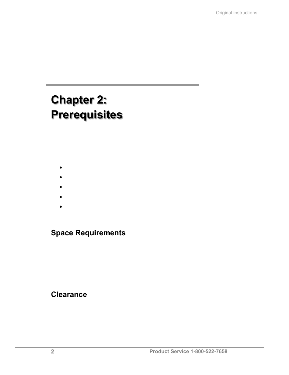 Chapter 2: prerequisites, Space requirements, Clearance | Labconco Biological Safety Cabinets 30468 Series User Manual | Page 8 / 71