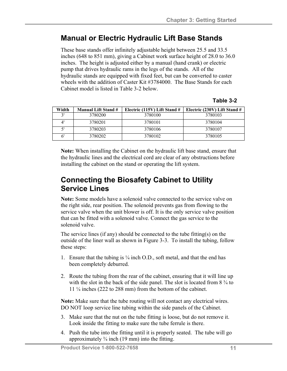 Manual or electric hydraulic lift base stands | Labconco Biological Safety Cabinets 34609 Series User Manual | Page 16 / 85