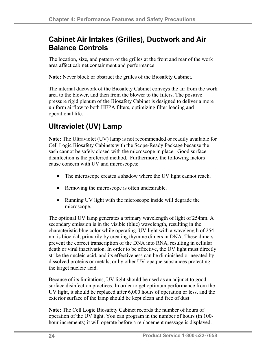 Ultraviolet (uv) lamp | Labconco Biological Safety Cabinets 34609 Series User Manual | Page 29 / 85