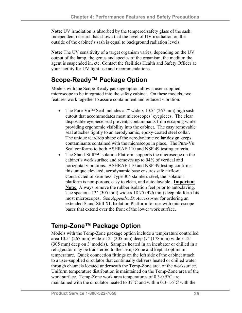 Scope-ready™ package option, Temp-zone™ package option | Labconco Biological Safety Cabinets 34609 Series User Manual | Page 30 / 85