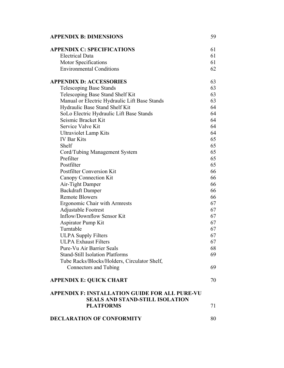 Labconco Biological Safety Cabinets 34609 Series User Manual | Page 5 / 85