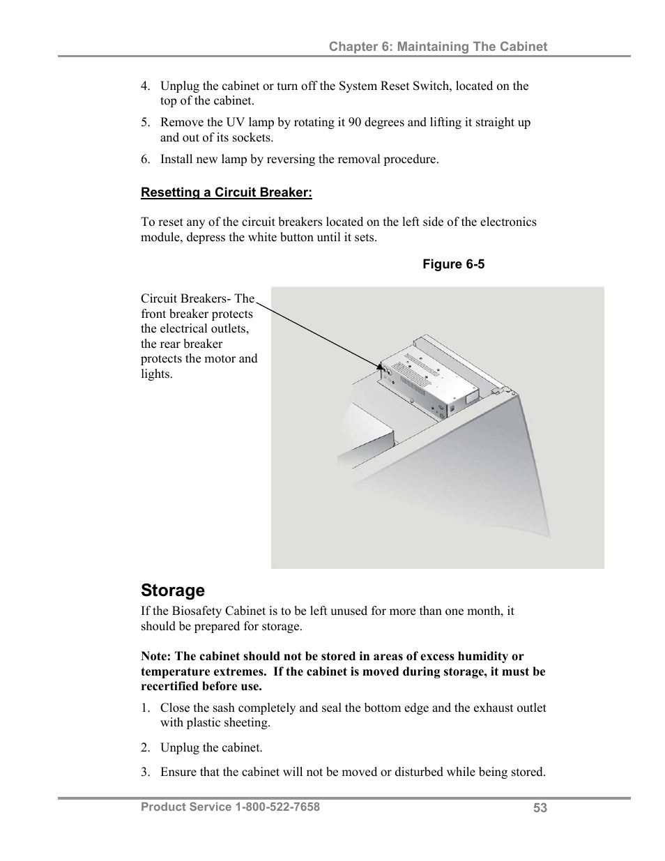 Storage | Labconco Biological Safety Cabinets 34609 Series User Manual | Page 58 / 85