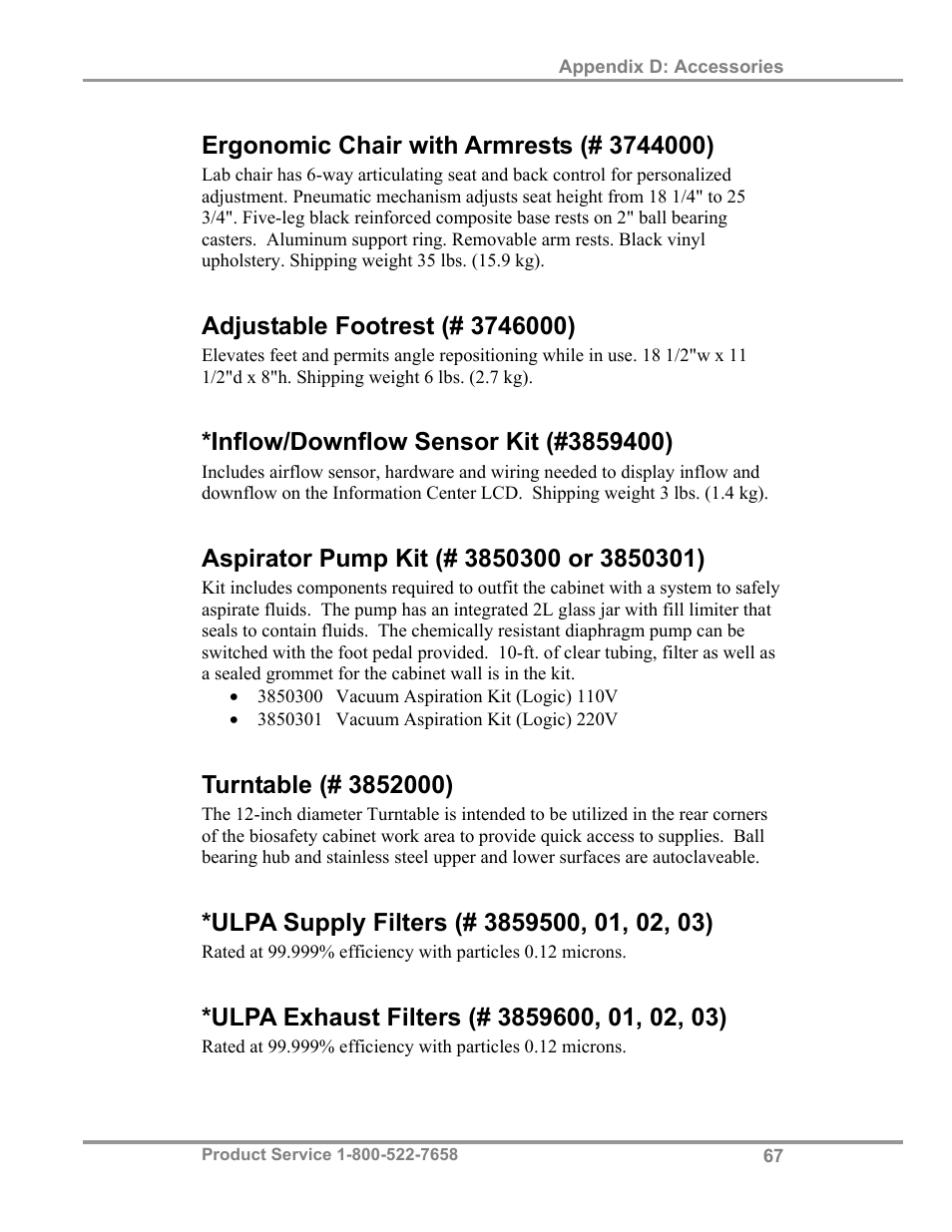 Labconco Biological Safety Cabinets 34609 Series User Manual | Page 72 / 85