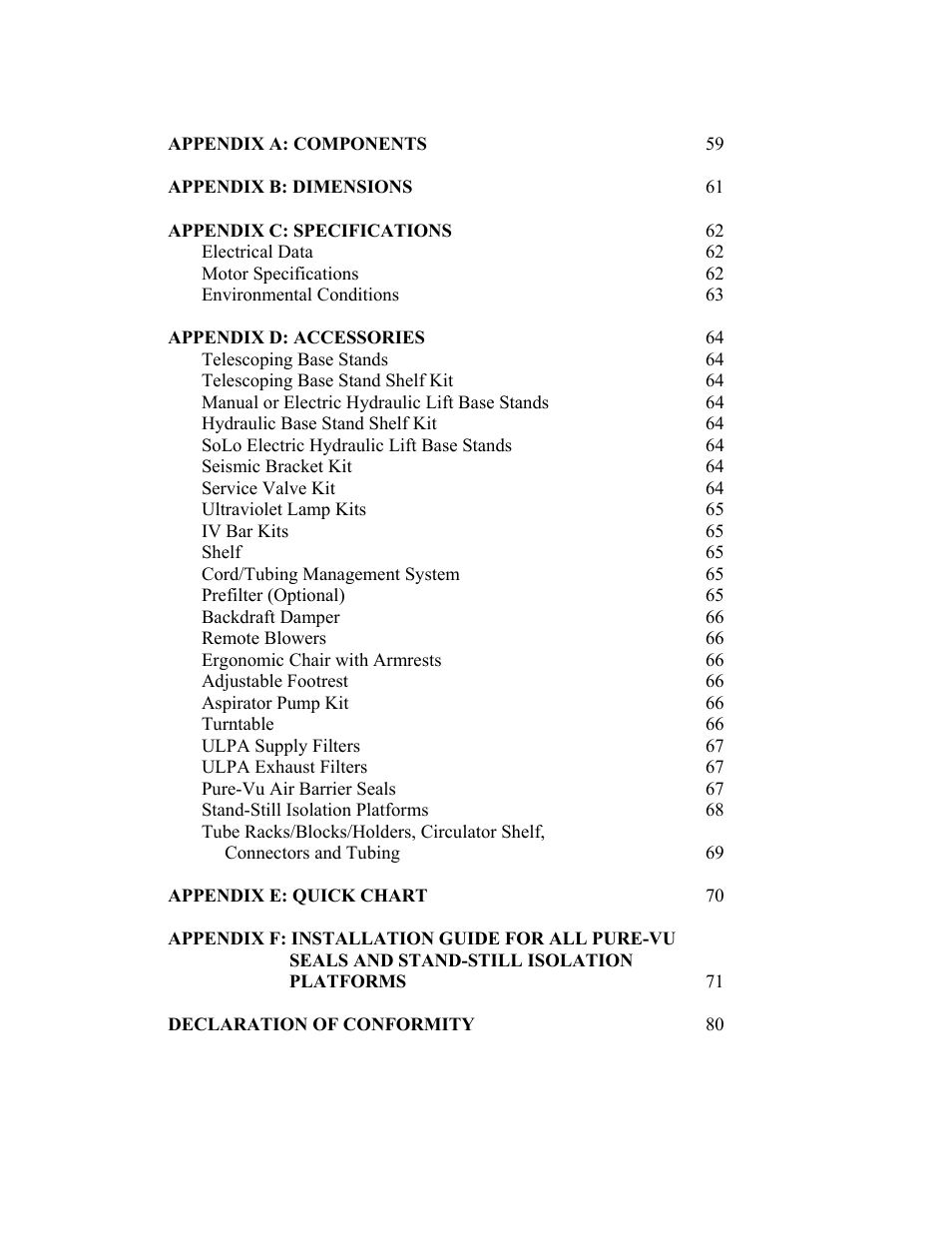 Labconco Biological Safety Cabinets 34610 Series User Manual | Page 5 / 85