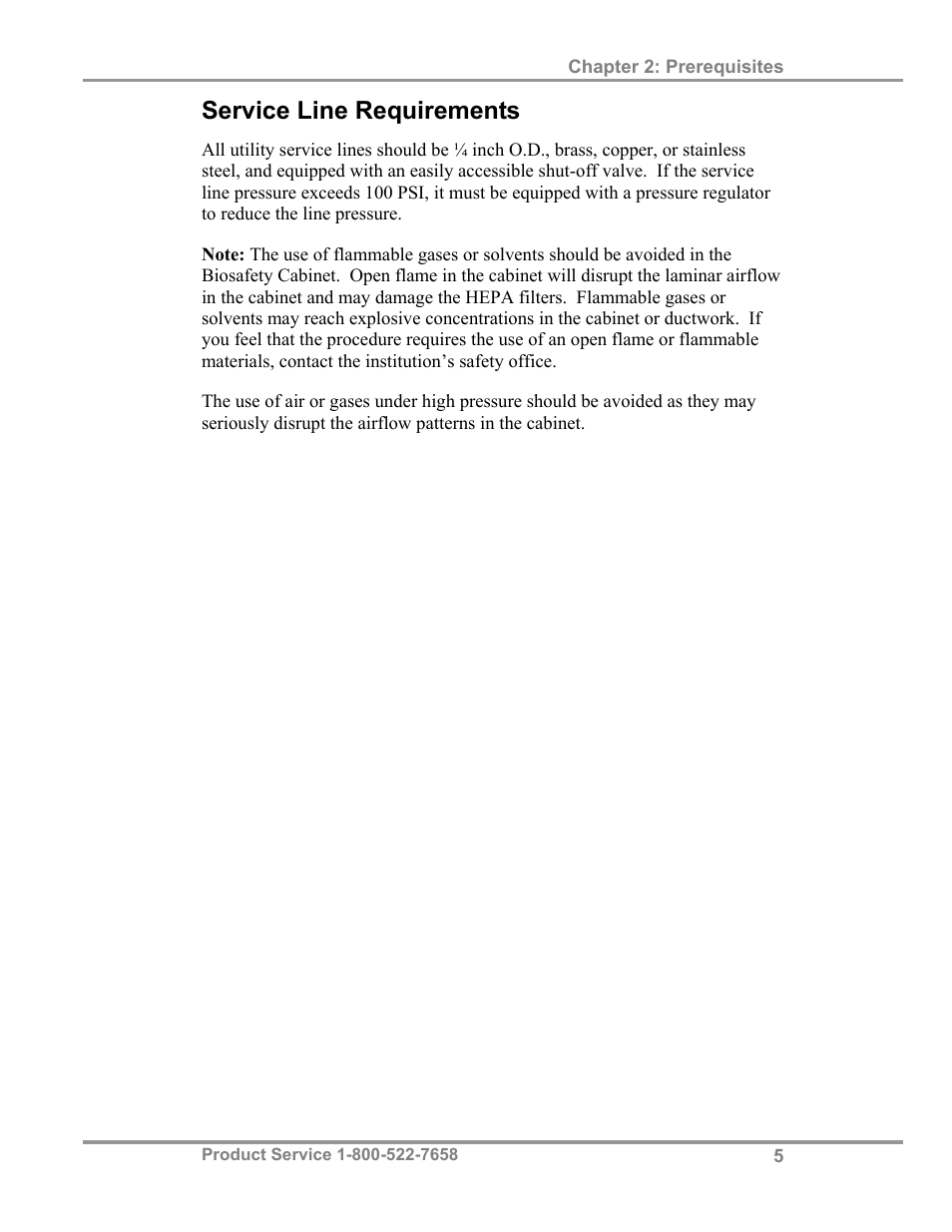 Service line requirements | Labconco Biological Safety Cabinets 34610 Series User Manual | Page 10 / 67