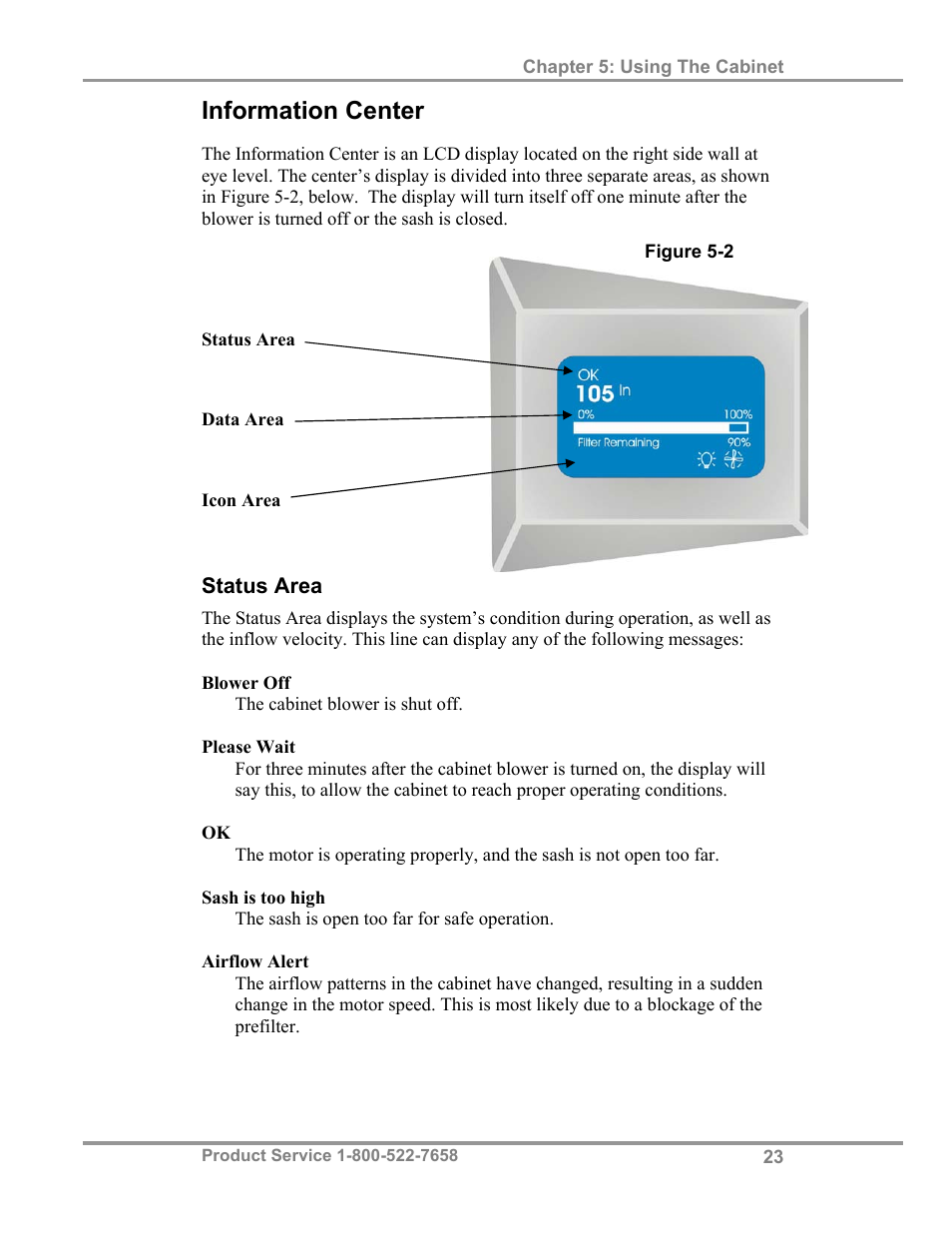 Information center | Labconco Biological Safety Cabinets 34610 Series User Manual | Page 28 / 67