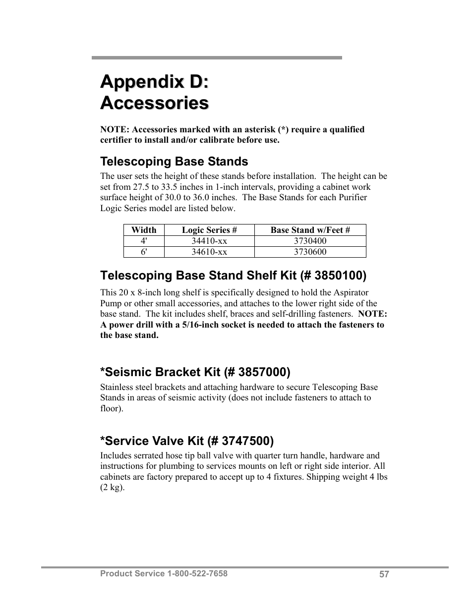 Labconco Biological Safety Cabinets 34610 Series User Manual | Page 62 / 67
