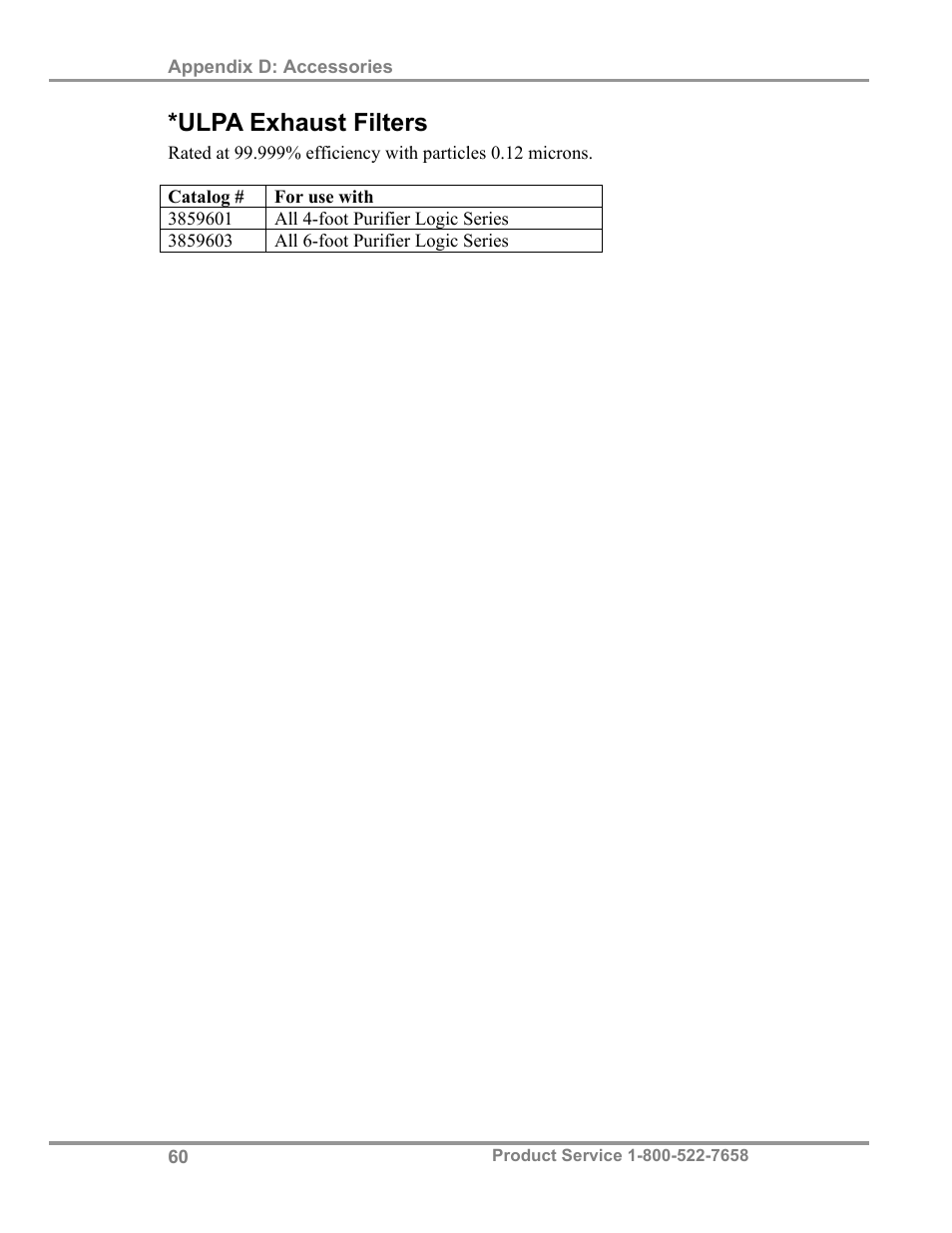 Ulpa exhaust filters | Labconco Biological Safety Cabinets 34610 Series User Manual | Page 65 / 67