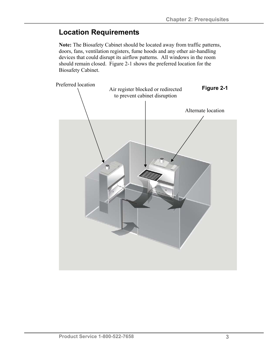 Location requirements | Labconco Biological Safety Cabinets 34610 Series User Manual | Page 8 / 67