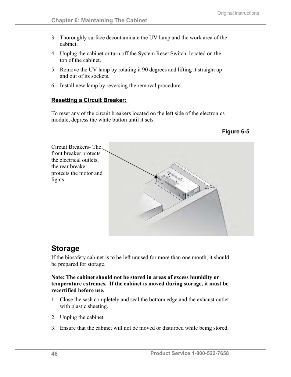 Storage | Labconco Total Exhaust Biological Safety Cabinets 30368 Series User Manual | Page 52 / 64
