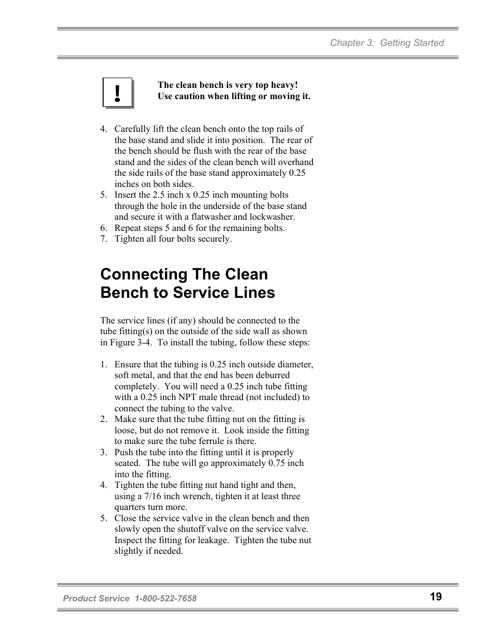 Connecting the clean bench to service lines | Labconco Purifie Horizontal Clean Benches 36125 Series User Manual | Page 23 / 81