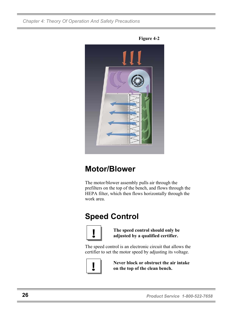 Motor/blower, Speed control | Labconco Purifie Horizontal Clean Benches 36125 Series User Manual | Page 30 / 81
