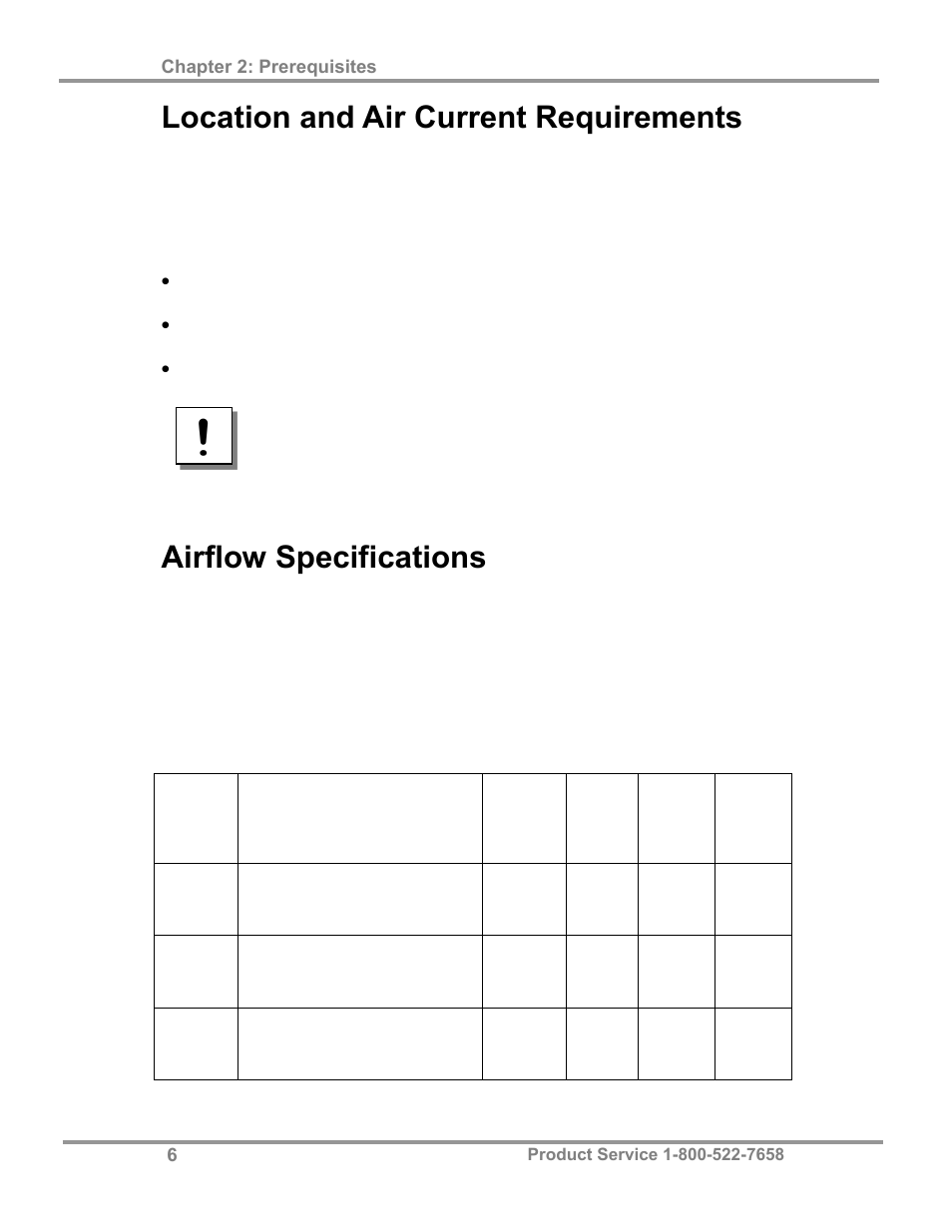 Location and air current requirements, Airflow specifications | Labconco Purifie Horizontal Clean Benches 3970424 User Manual | Page 10 / 57