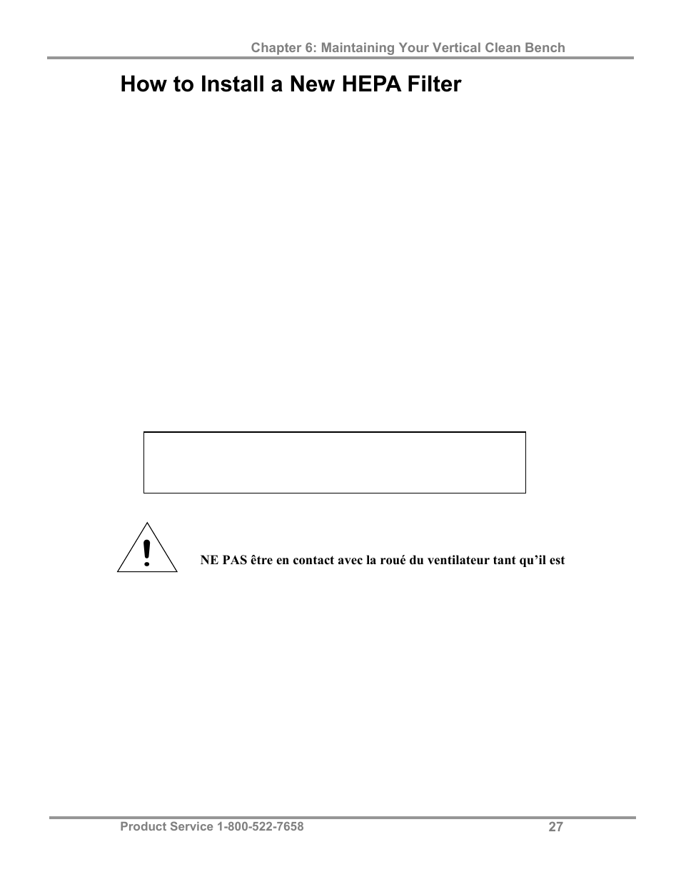 How to install a new hepa filter | Labconco Purifie Horizontal Clean Benches 3970424 User Manual | Page 31 / 57