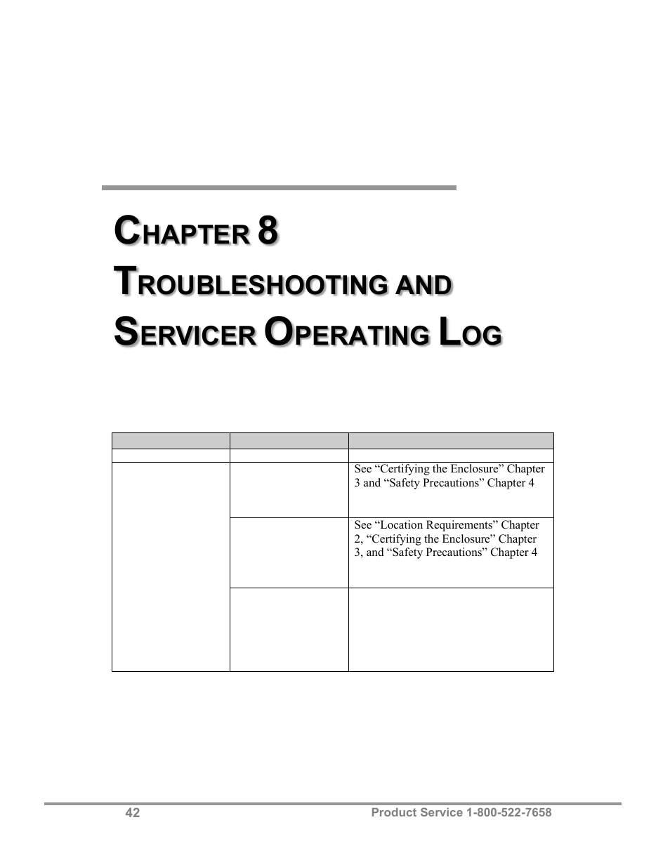 Hapter, Roubleshooting and, Ervicer | Perating | Labconco Purifie Horizontal Clean Benches 3970424 User Manual | Page 46 / 57