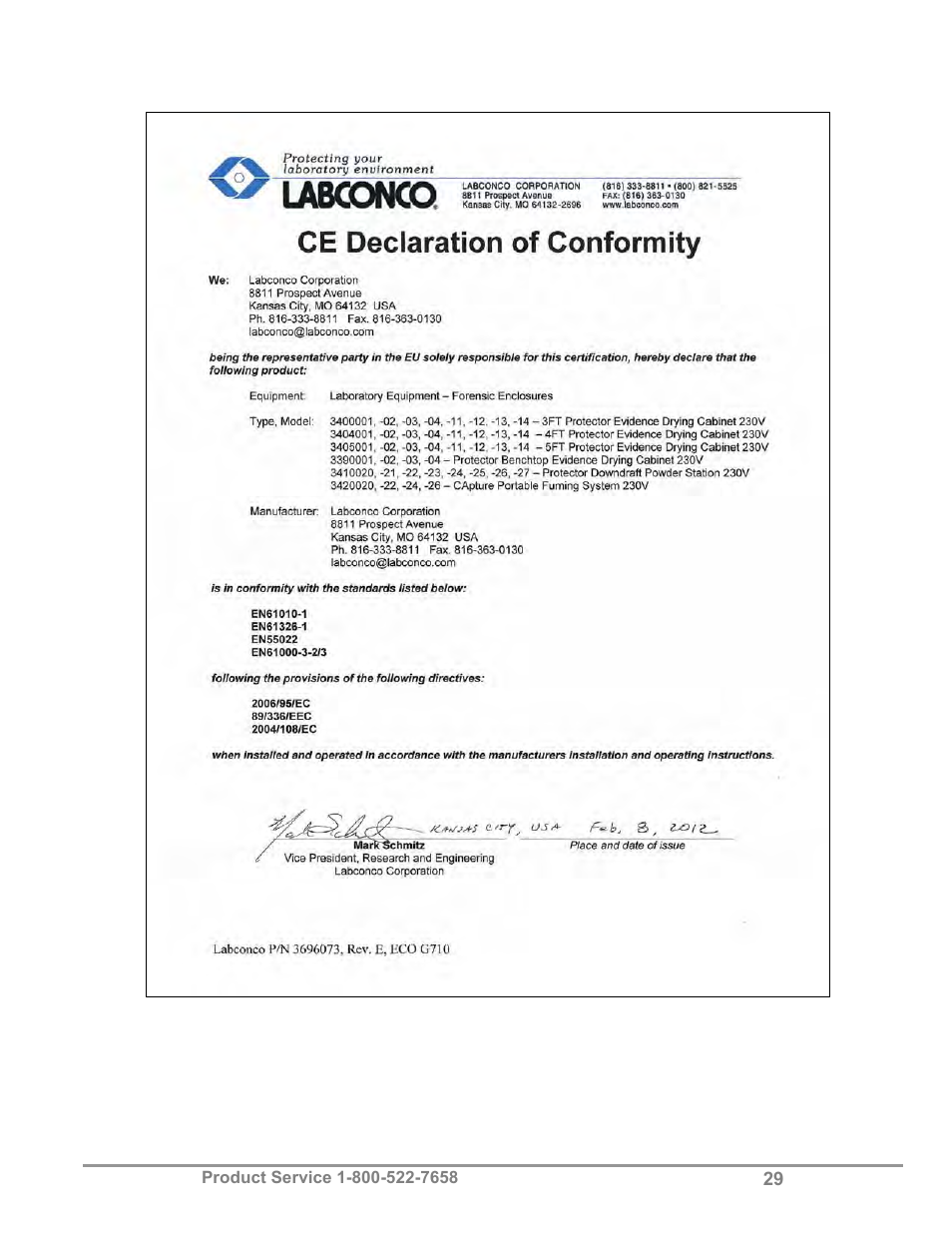 Labconco Protecto Series Evidence Drying Cabinets 3390001 User Manual | Page 33 / 33