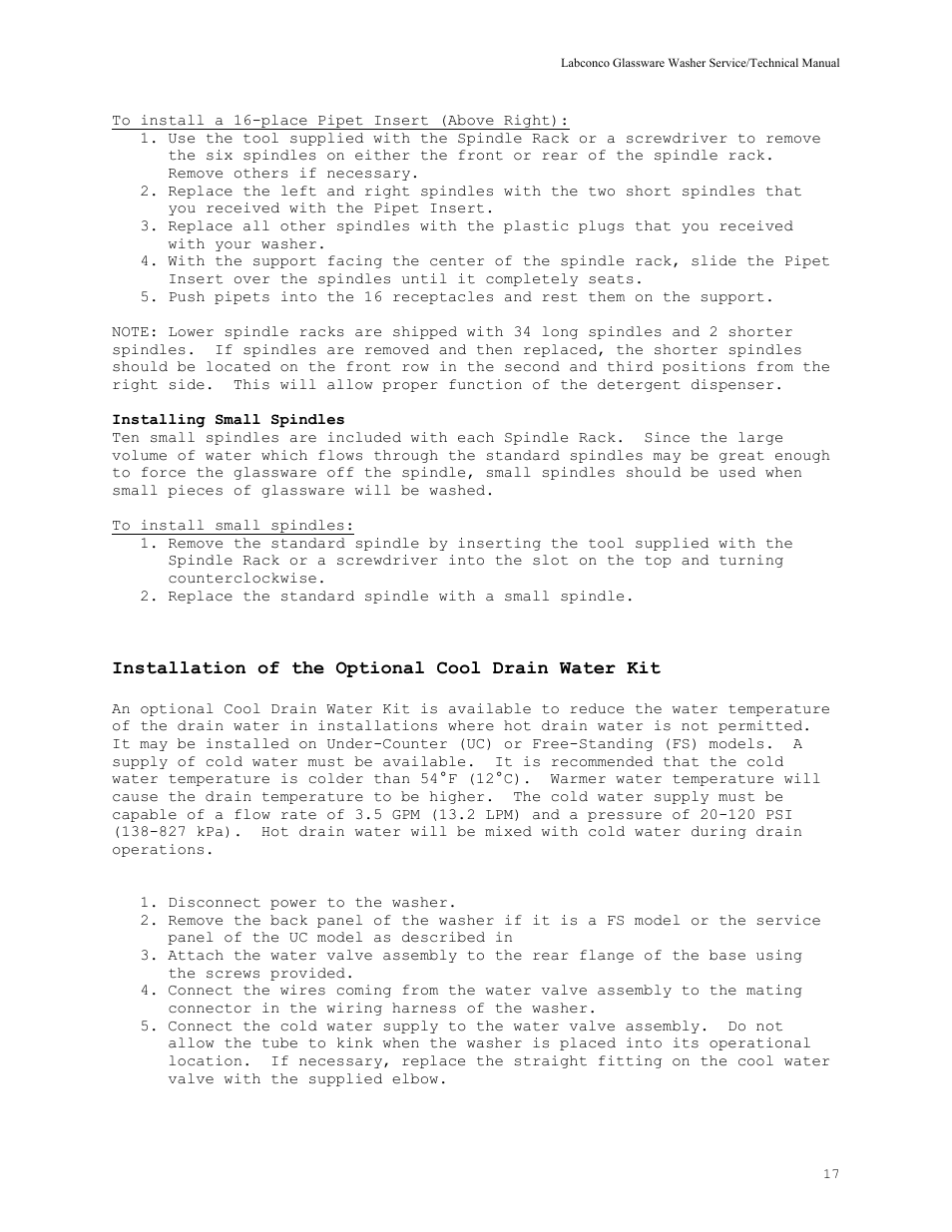 Labconco SteamScrubbe & FlaskScrubbe Glassware Washers 44204 Series User Manual | Page 23 / 81