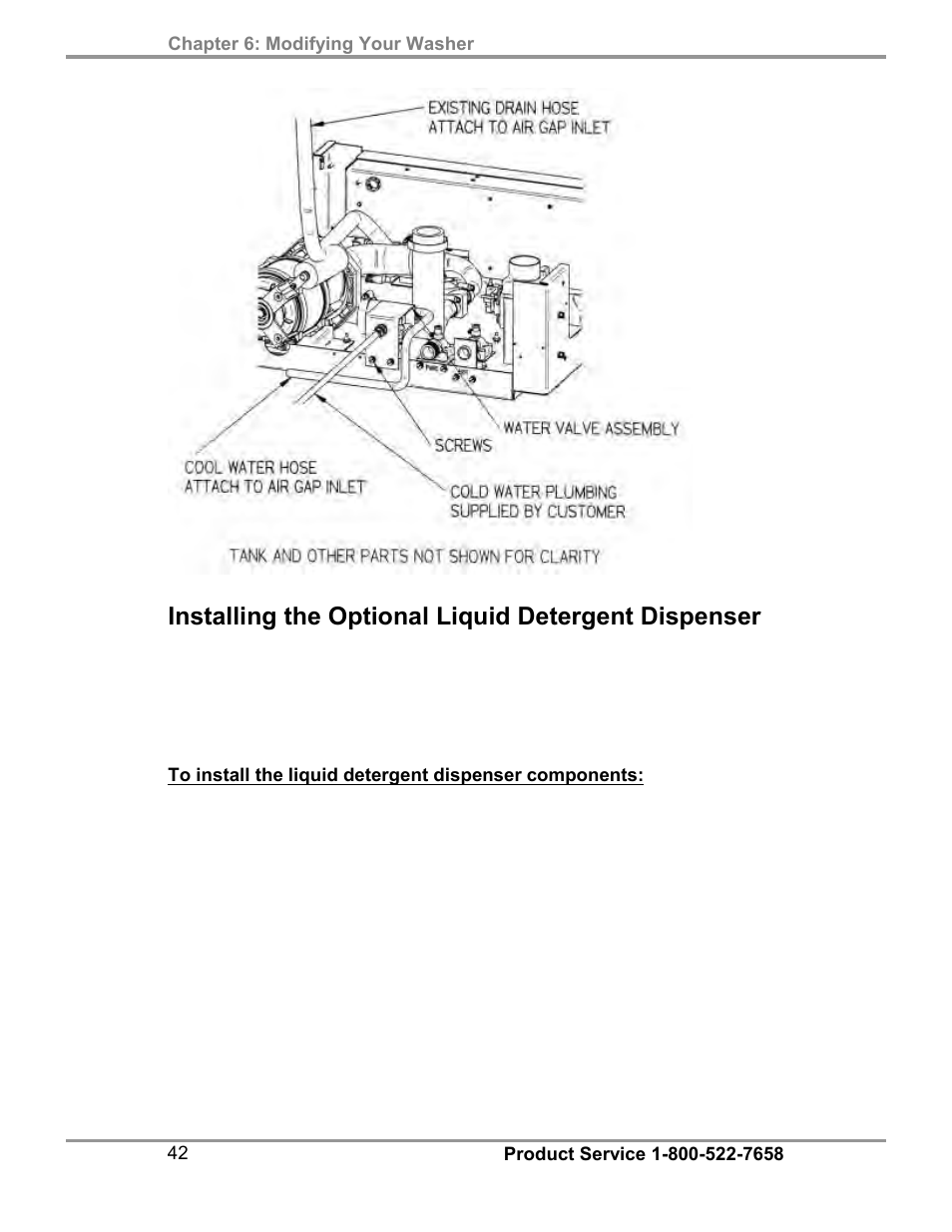 Installing the optional liquid detergent dispenser | Labconco SteamScrubbe & FlaskScrubbe Glassware Washers 45781 Series User Manual | Page 46 / 71
