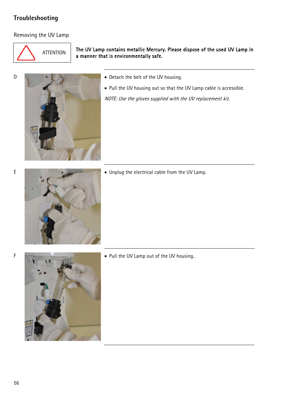 Troubleshooting | Labconco WaterPr BT Systems 90151 Series User Manual | Page 64 / 74