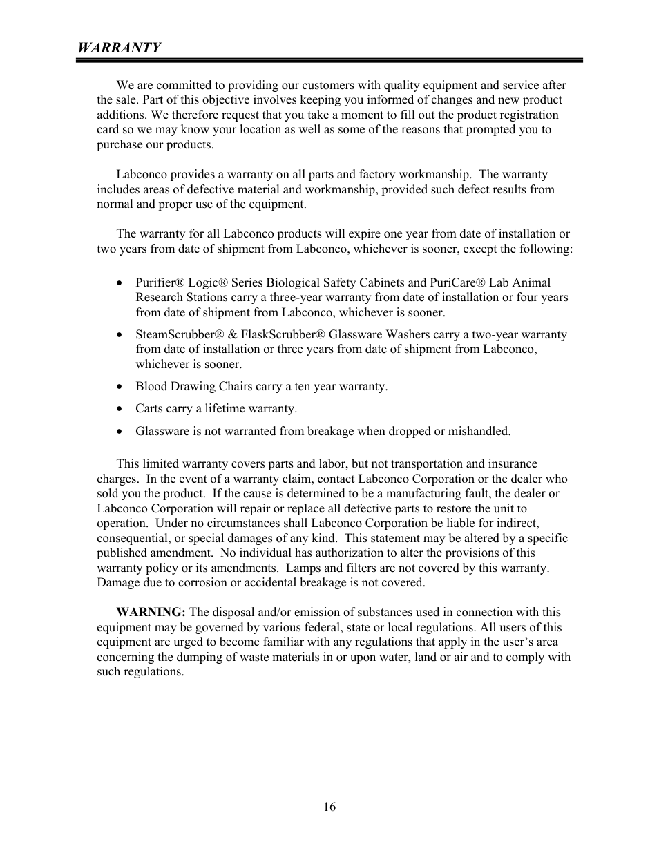 Labconco Rapid Digestor Fume Removal System 2354000 User Manual | Page 16 / 18