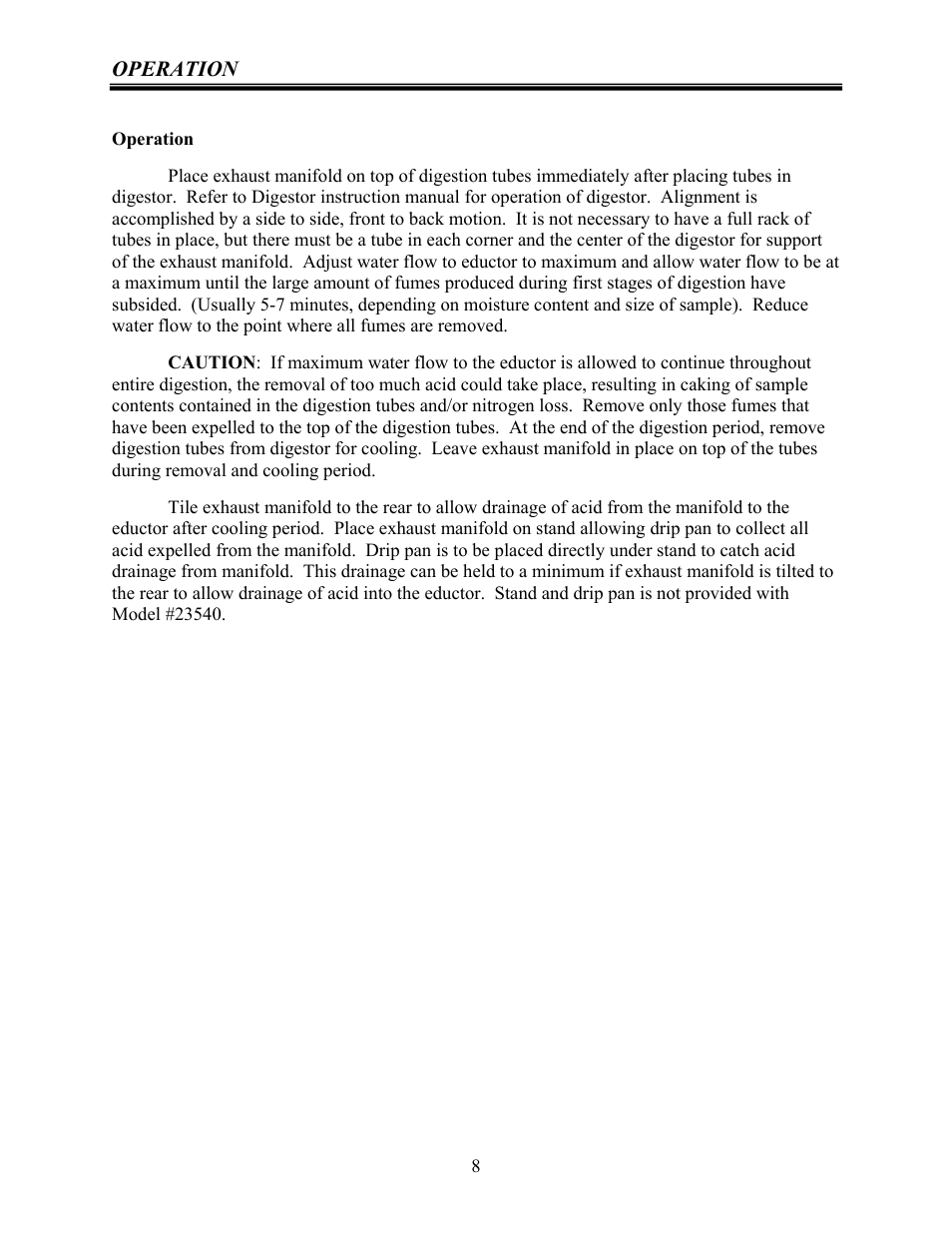 Labconco Rapid Digestor Fume Removal System 2354000 User Manual | Page 8 / 18