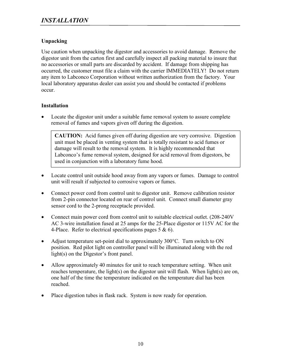 Labconco Rapid Digestors 23080 User Manual | Page 9 / 30