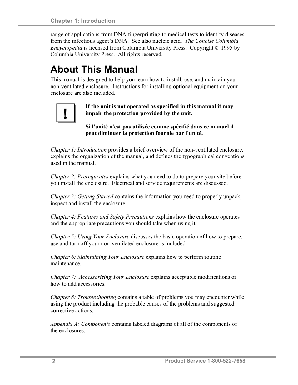 About this manual | Labconco Purifie Non-Ventilated PCR & Tissue Culture Enclosures 3952420 User Manual | Page 6 / 27