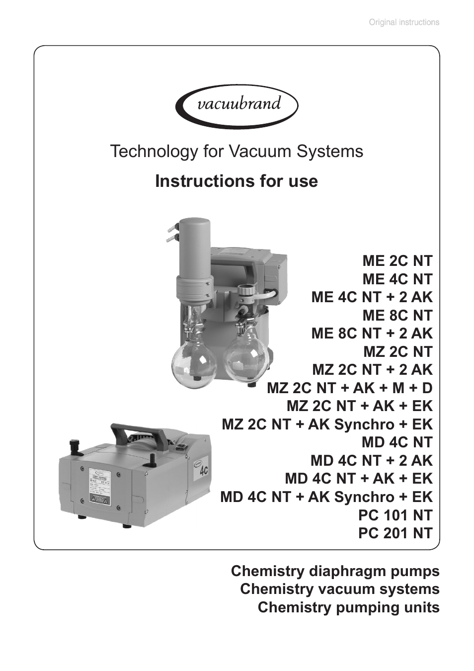 Labconco VACUUBRAND Diaphragm Pump 7393000 User Manual | 74 pages