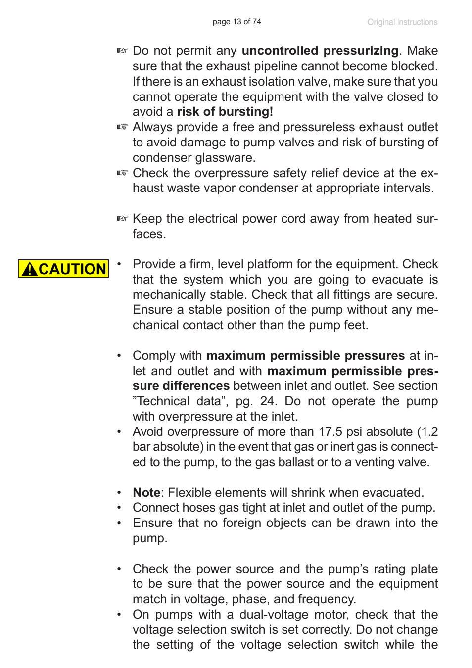 Labconco VACUUBRAND Diaphragm Pump 7393000 User Manual | Page 13 / 74