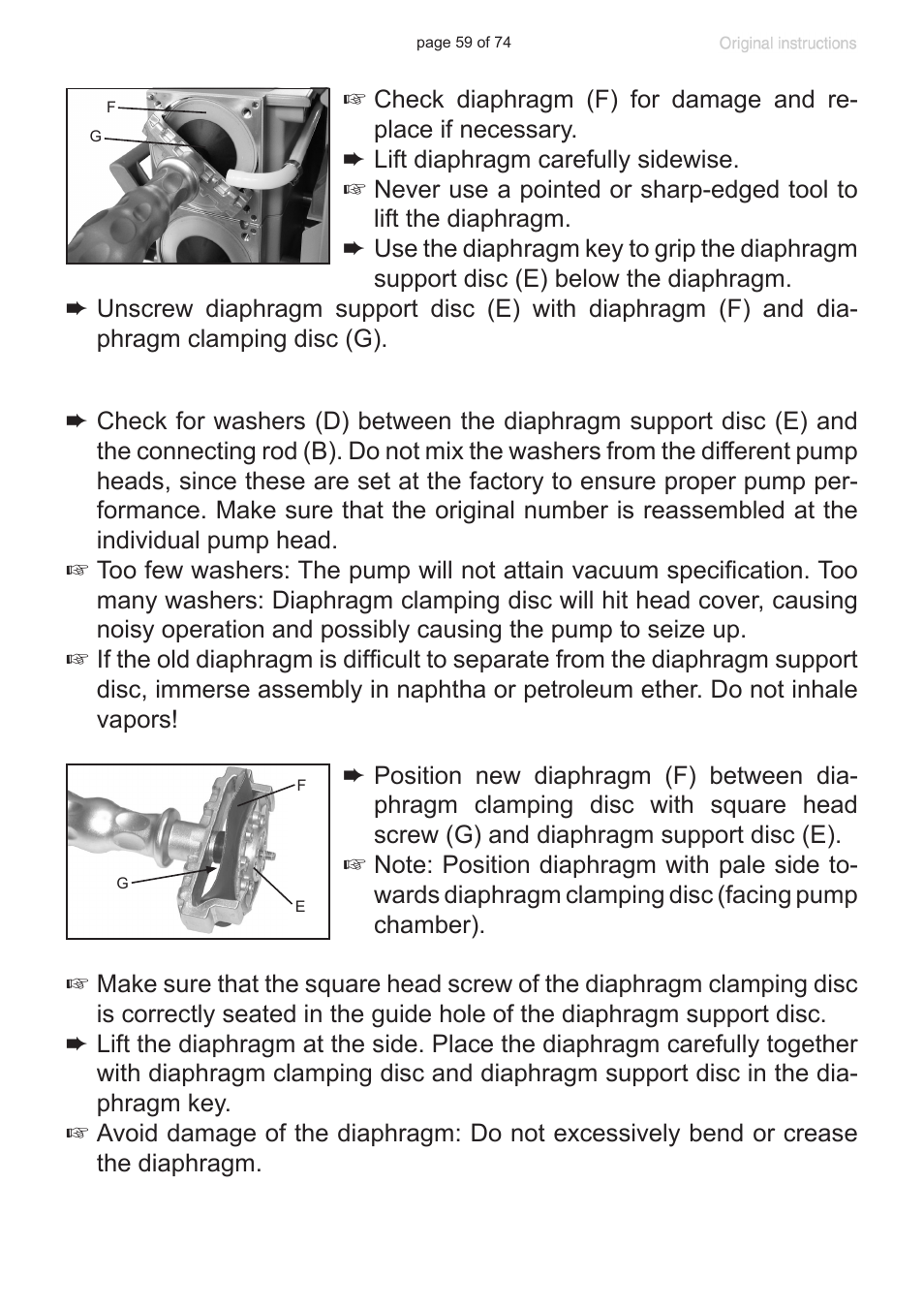 Labconco VACUUBRAND Diaphragm Pump 7393000 User Manual | Page 59 / 74