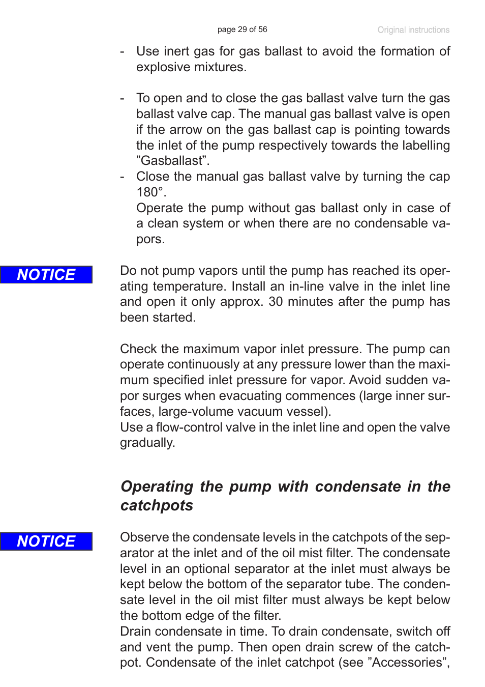 Notice | Labconco VACUUBRAND HYBRID Rotary Vane Pump 7584000 User Manual | Page 29 / 56