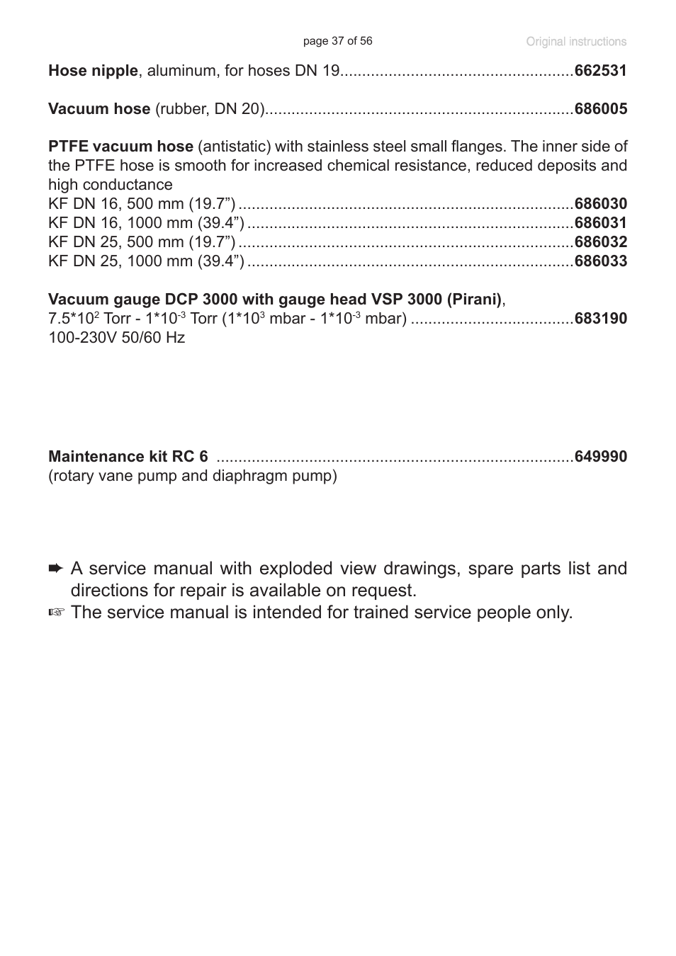 Labconco VACUUBRAND HYBRID Rotary Vane Pump 7584000 User Manual | Page 37 / 56