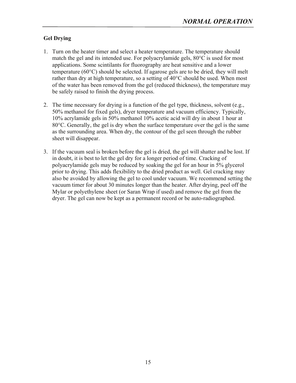 Labconco Gel Dryer 4330150 User Manual | Page 15 / 26