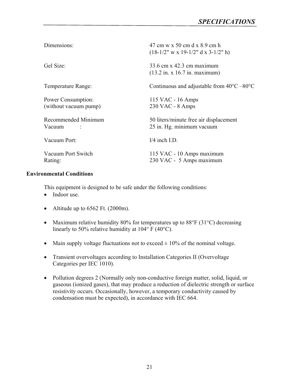 Labconco Gel Dryer 4330150 User Manual | Page 21 / 26