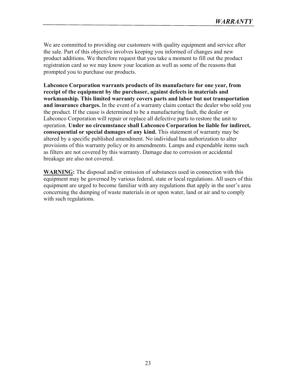 Labconco Gel Dryer 4330150 User Manual | Page 23 / 26
