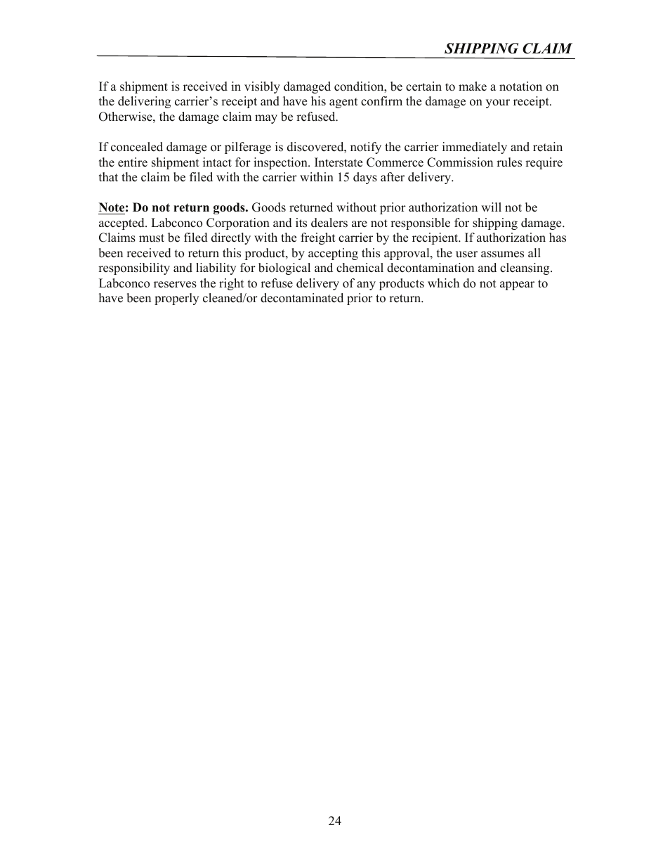 Labconco Gel Dryer 4330150 User Manual | Page 24 / 26