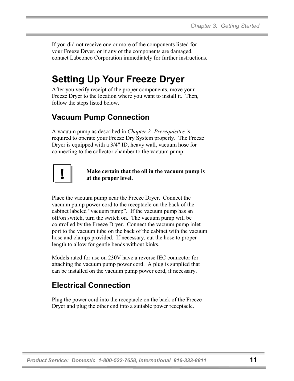 Setting up your freeze dryer | Labconco FreeZone 1 Liter Benchtop Freeze Dry Systems 7740071 User Manual | Page 15 / 51