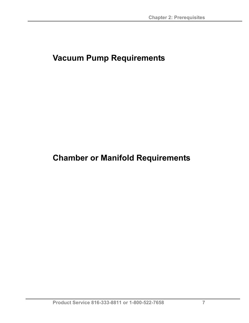 Vacuum pump requirements, Chamber or manifold requirements | Labconco FreeZone Plus 4.5 Liter and FreeZone -105 C Cascade Freeze Dry Systems 73870 Series User Manual | Page 11 / 59