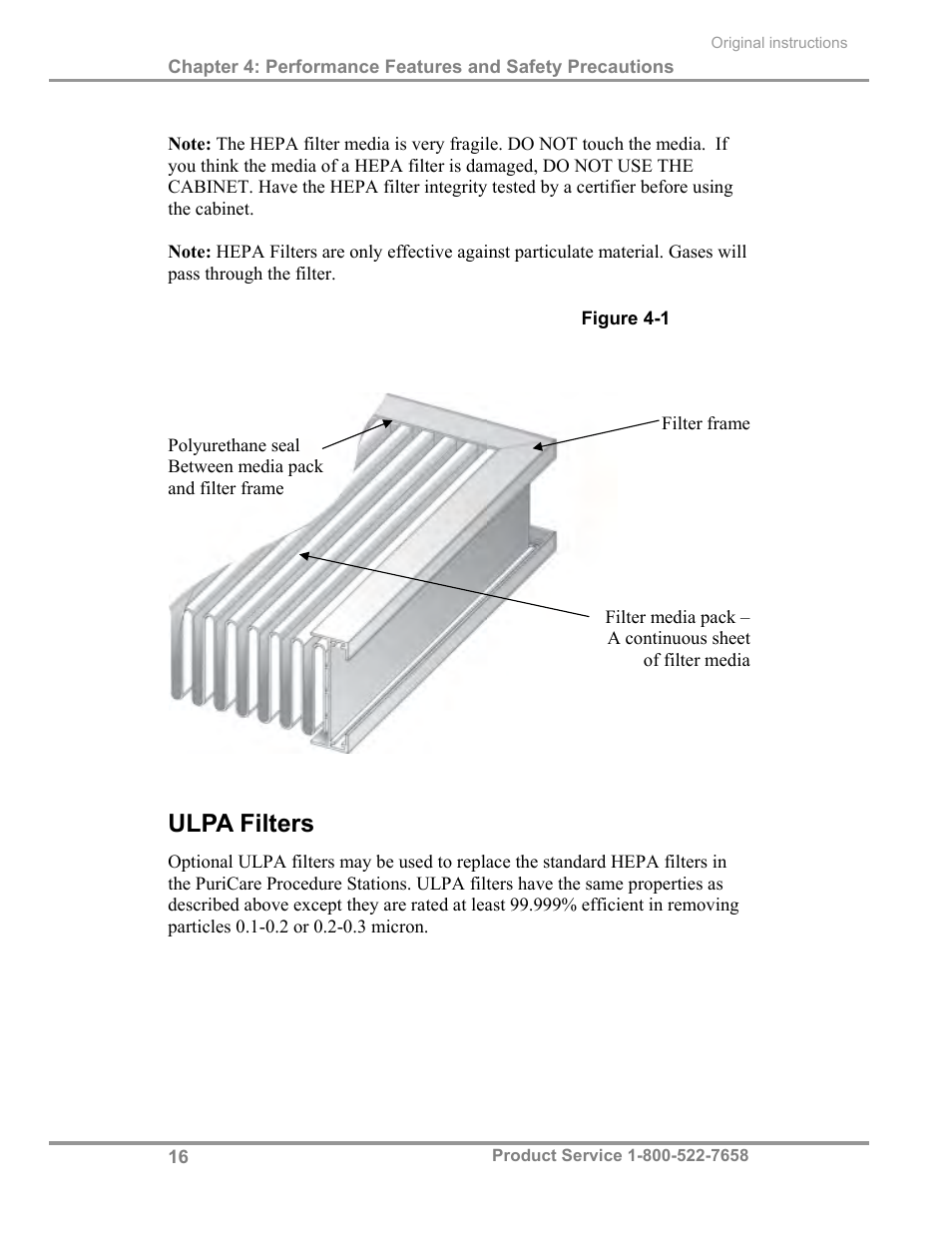 Ulpa filters | Labconco PuriCare Procedure Stations 31261 Series User Manual | Page 22 / 62