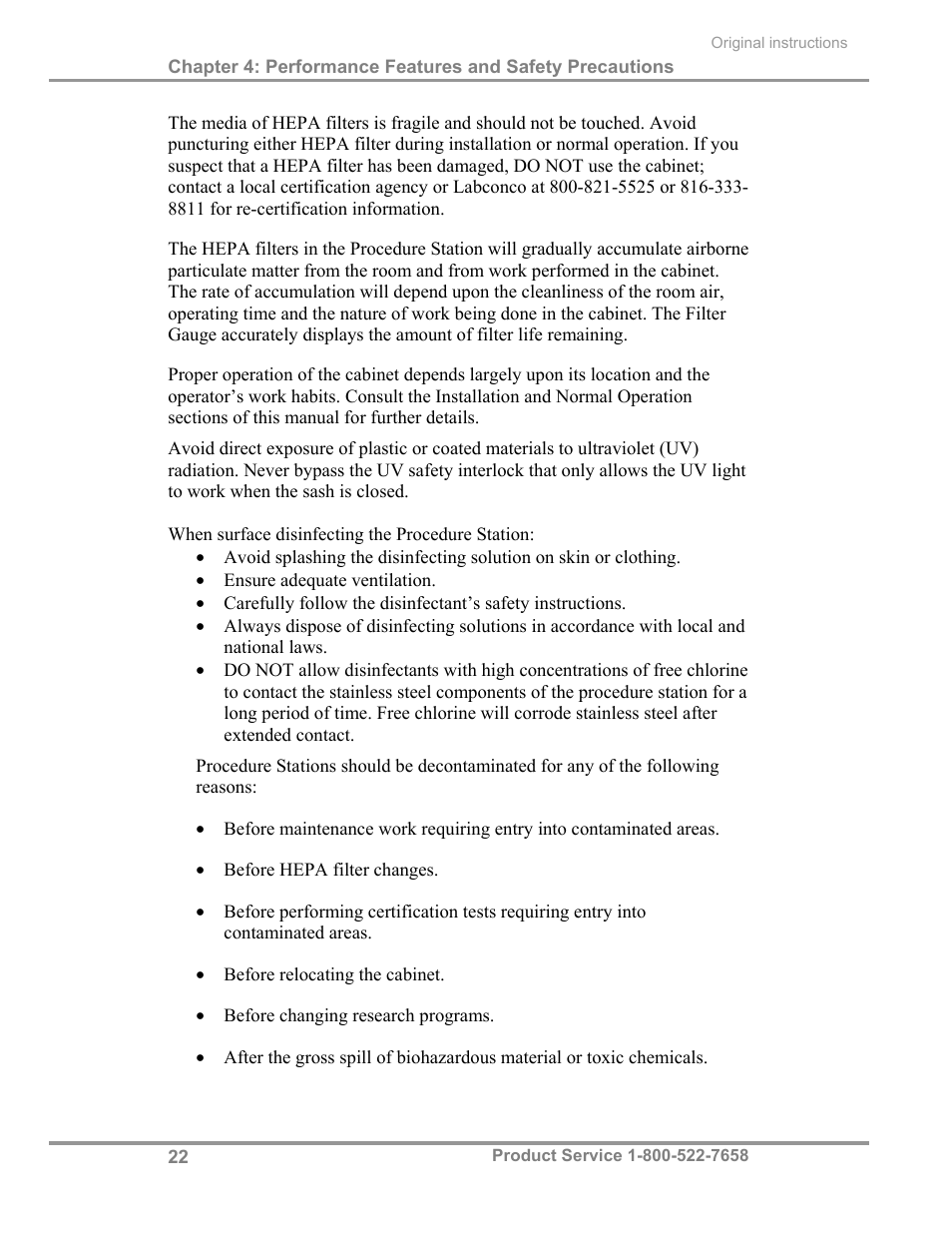 Labconco PuriCare Procedure Stations 31261 Series User Manual | Page 28 / 62