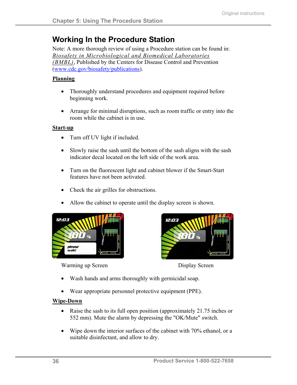Working in the procedure station | Labconco PuriCare Procedure Stations 31261 Series User Manual | Page 42 / 62