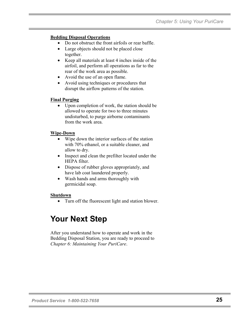 Your next step | Labconco PuriCare Bedding Disposal Stations 3840020 User Manual | Page 29 / 59