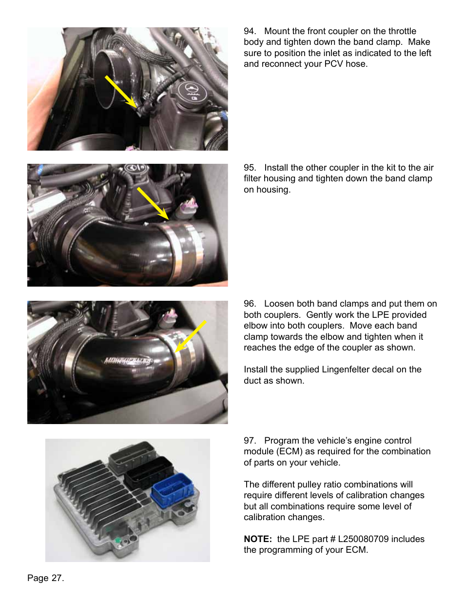 Lingenfelter L250070709 Lingenfelter CTS-V LSA Supercharger Pulley 2009-2012 v1.9 User Manual | Page 28 / 31