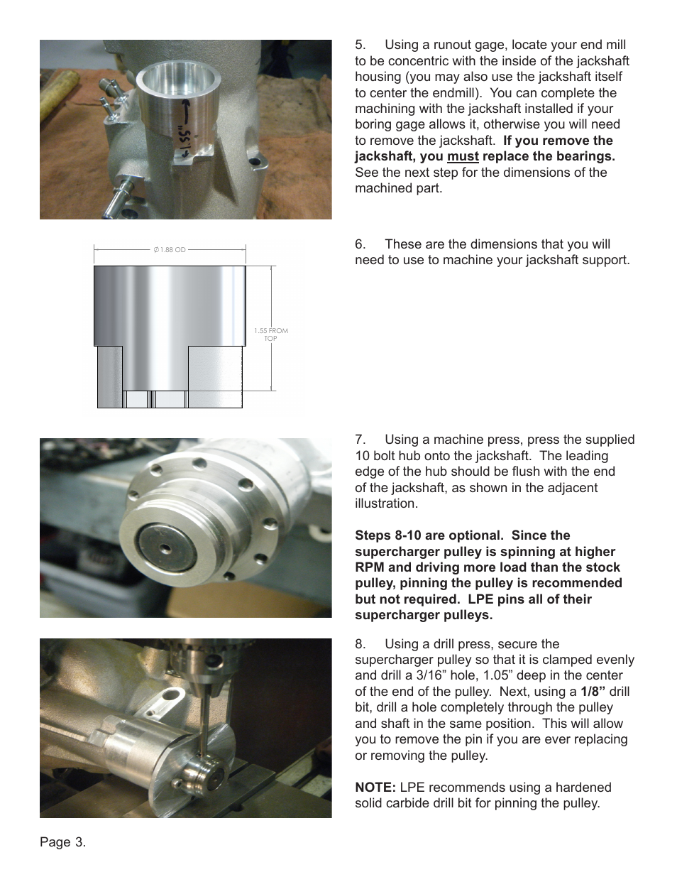 Page 3 | Lingenfelter L250150309 Lingenfelter 10 bolt Supercharger Pulley Hub v1.1 User Manual | Page 4 / 6