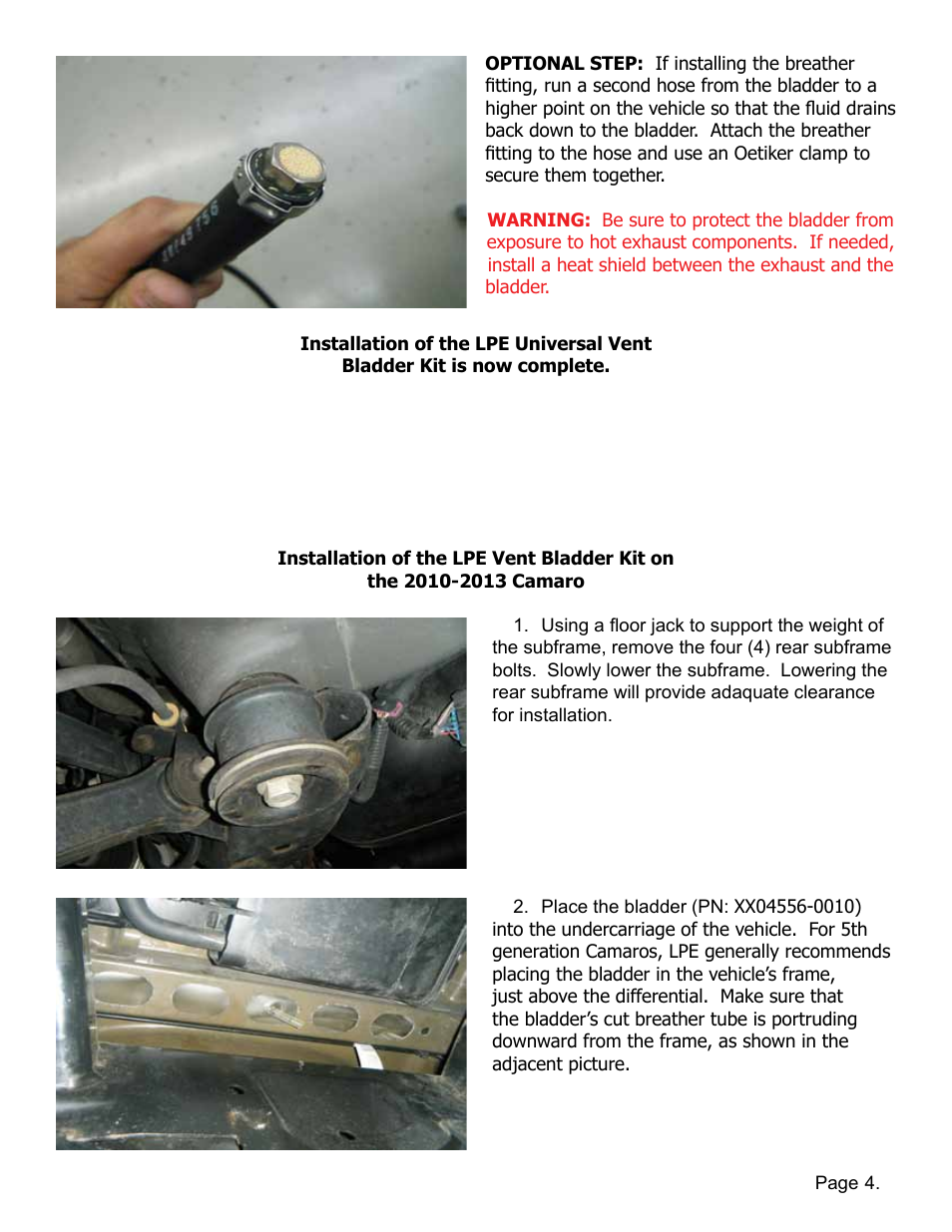 Lingenfelter L380180000 Lingenfelter Differential & Transmission Vent Bladder Kit v1.3 User Manual | Page 5 / 6