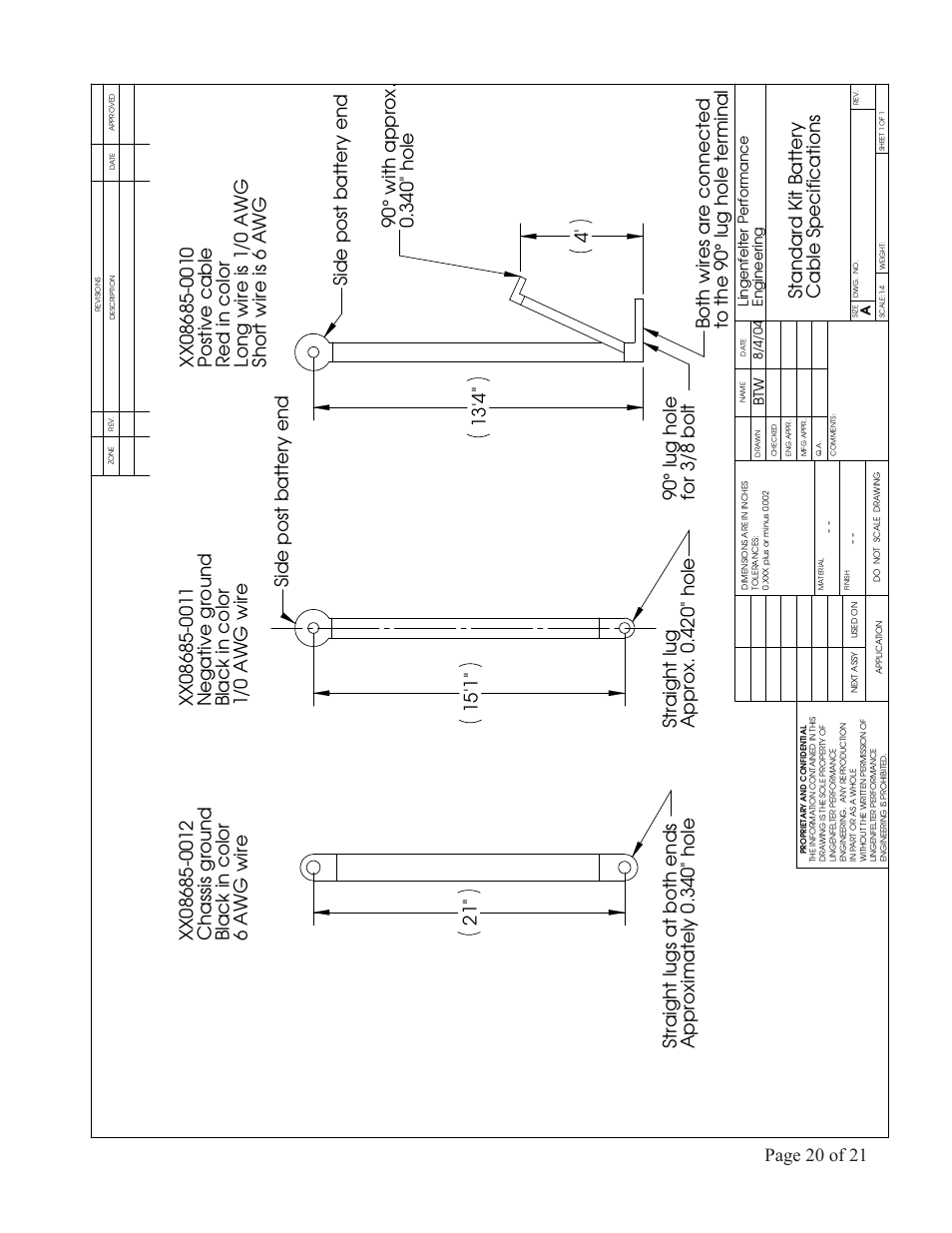 Page 20 of 21 | Lingenfelter L450010197 L450020197 Lingenfelter C5 Corvette Battery Relocation v1.5 User Manual | Page 21 / 22