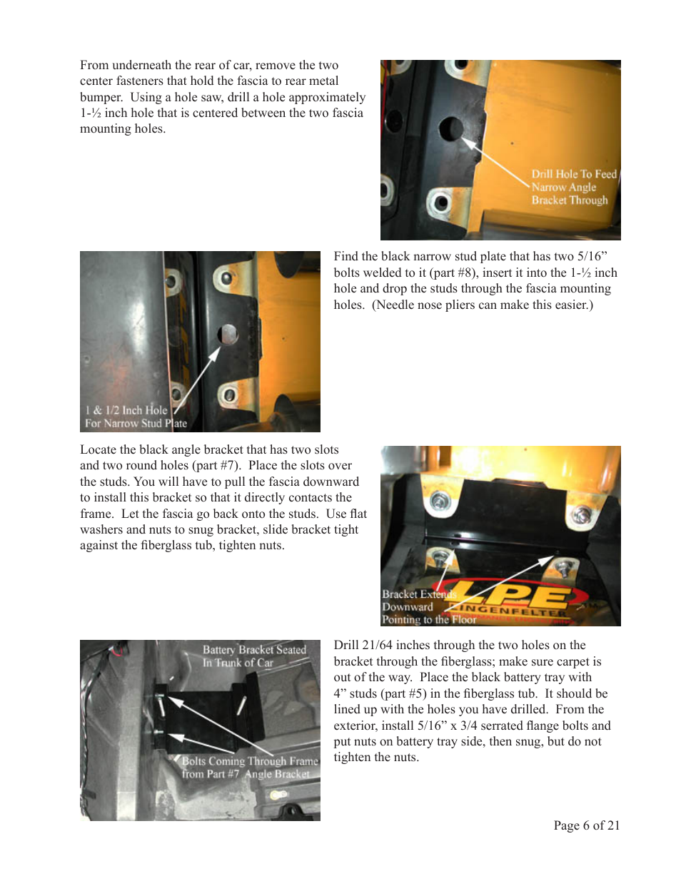 Lingenfelter L450010197 L450020197 Lingenfelter C5 Corvette Battery Relocation v1.5 User Manual | Page 7 / 22